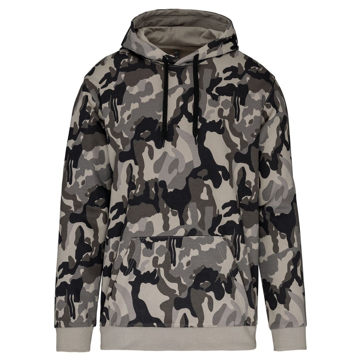 K476 - Sudadera con capucha hombre - Grey Camouflage - frontal