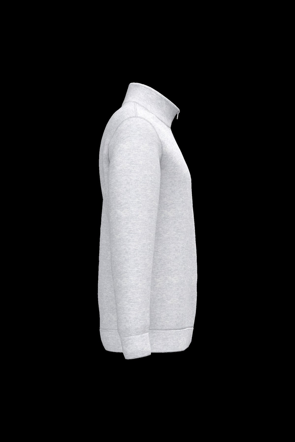 K478 - Sudadera 1/4 cremallera - Ash Heather - lateral