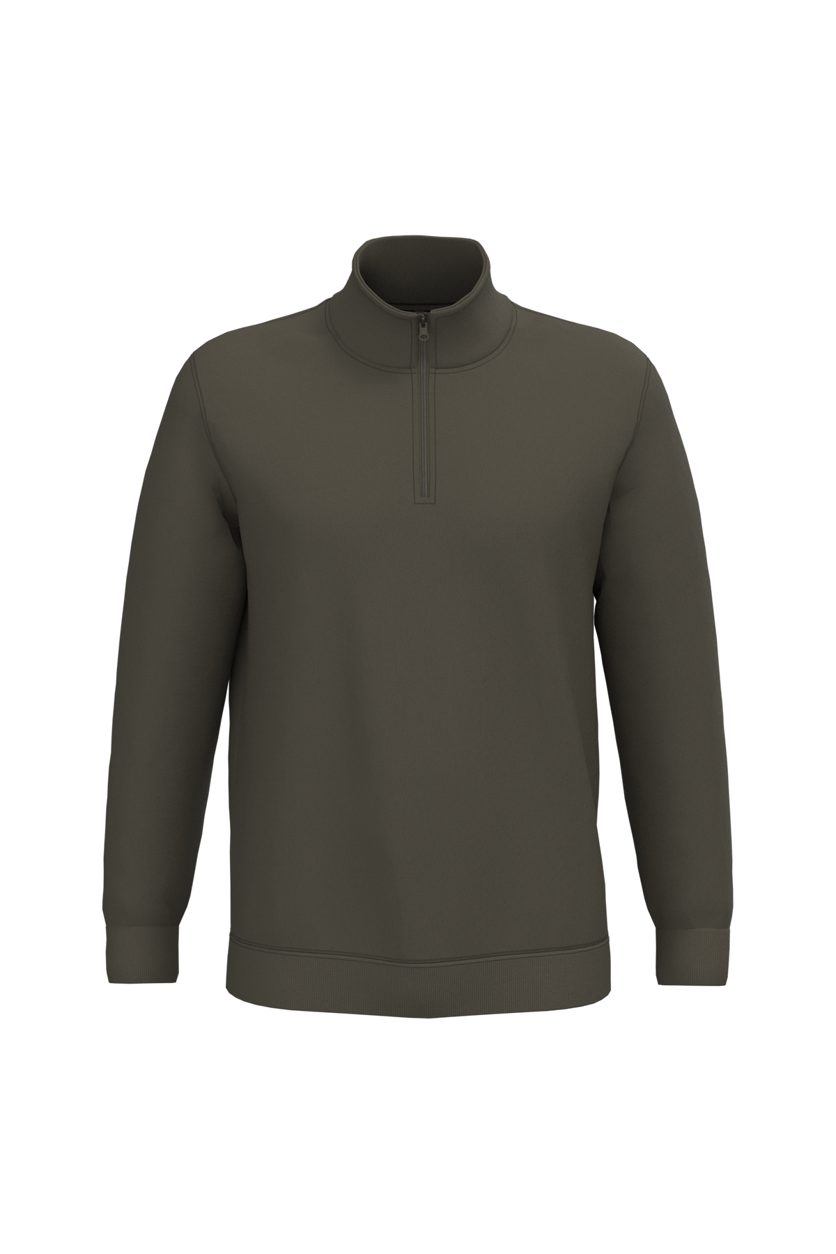 K478 - Sudadera 1/4 cremallera - Dark Khaki - frontal