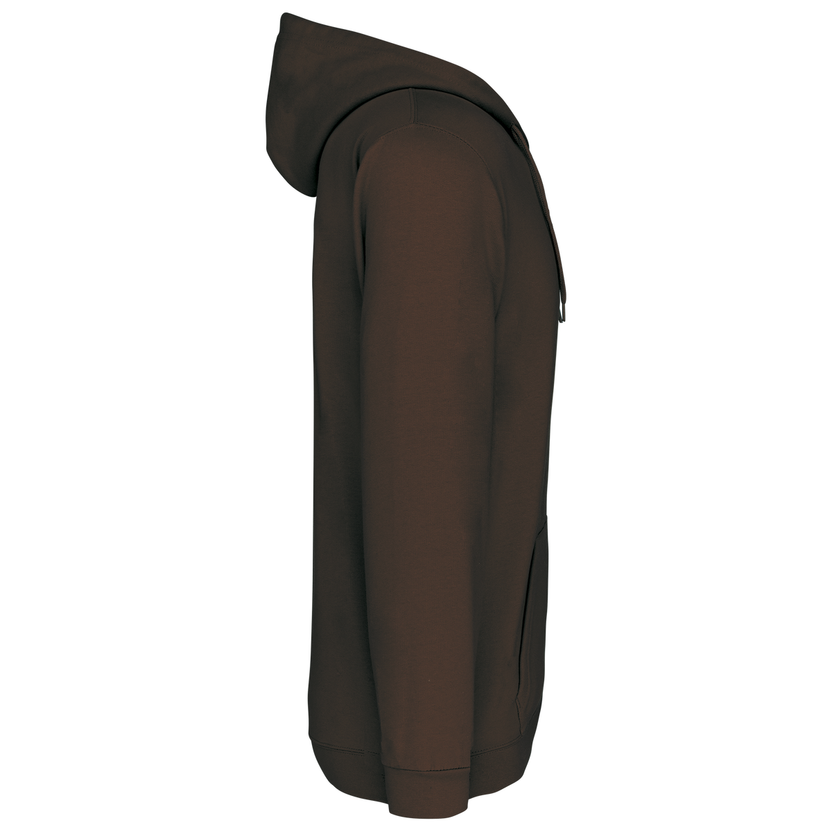 K479 - Sudadera capucha y cremallera unisex - Chocolate - lateral