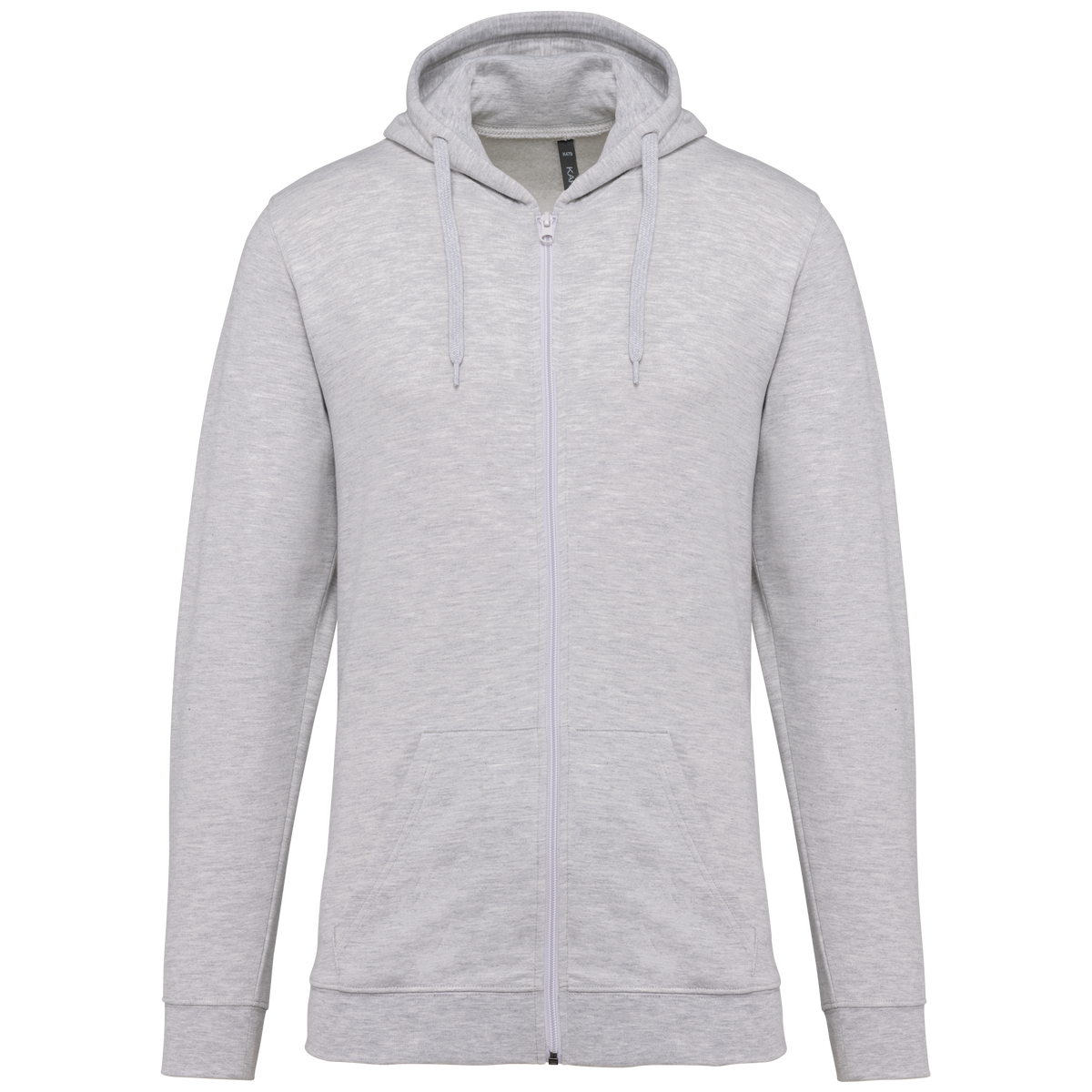 K479 - Sudadera capucha y cremallera unisex - Ash Heather - frontal