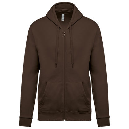 K479 - Sudadera capucha y cremallera unisex - Chocolate - frontal