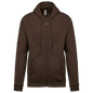 K479 - Sudadera capucha y cremallera unisex - Chocolate - frontal