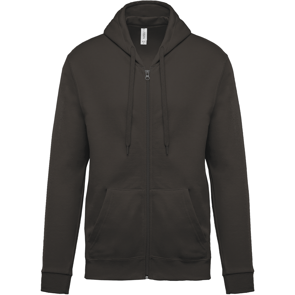 K479 - Sudadera capucha y cremallera unisex - Dark Grey - frontal