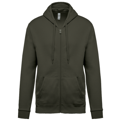 K479 - Sudadera capucha y cremallera unisex - Dark Khaki - frontal