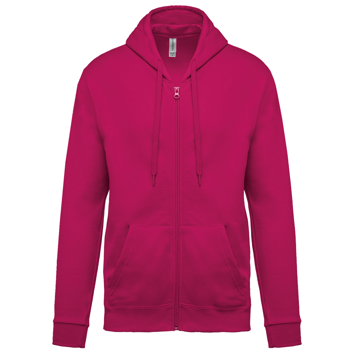 K479 - Sudadera capucha y cremallera unisex - Fuchsia - frontal