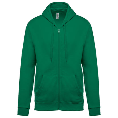 K479 - Sudadera capucha y cremallera unisex - Kelly Green - frontal