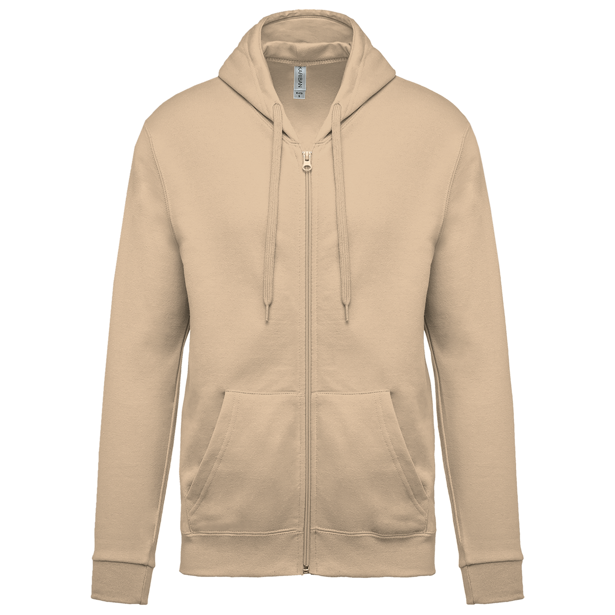 K479 - Sudadera capucha y cremallera unisex - Light Sand - frontal