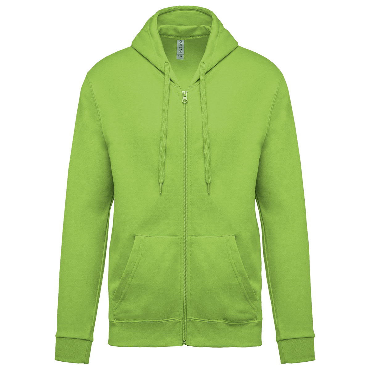 K479 - Sudadera capucha y cremallera unisex - Lime - frontal