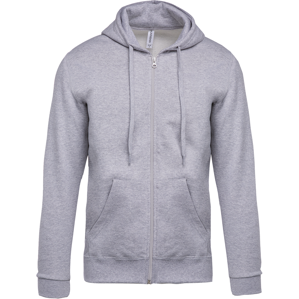 K479 - Sudadera capucha y cremallera unisex - Oxford Grey - frontal