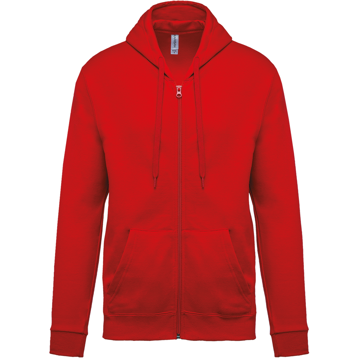K479 - Sudadera capucha y cremallera unisex - Red - frontal