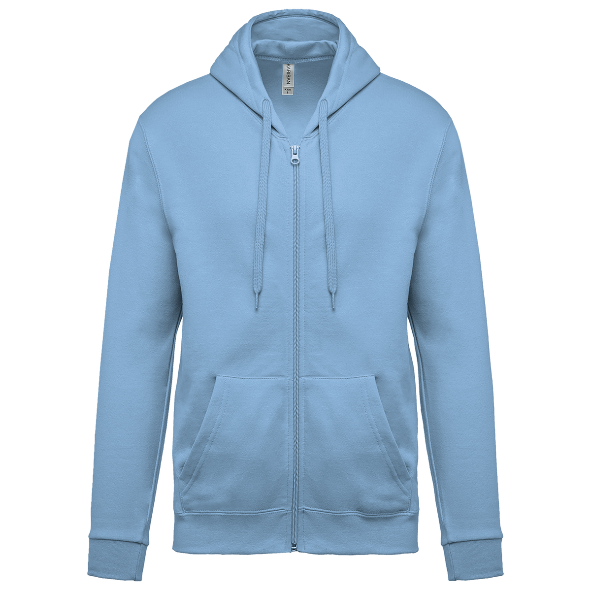 K479 - Sudadera capucha y cremallera unisex - Sky Blue - frontal