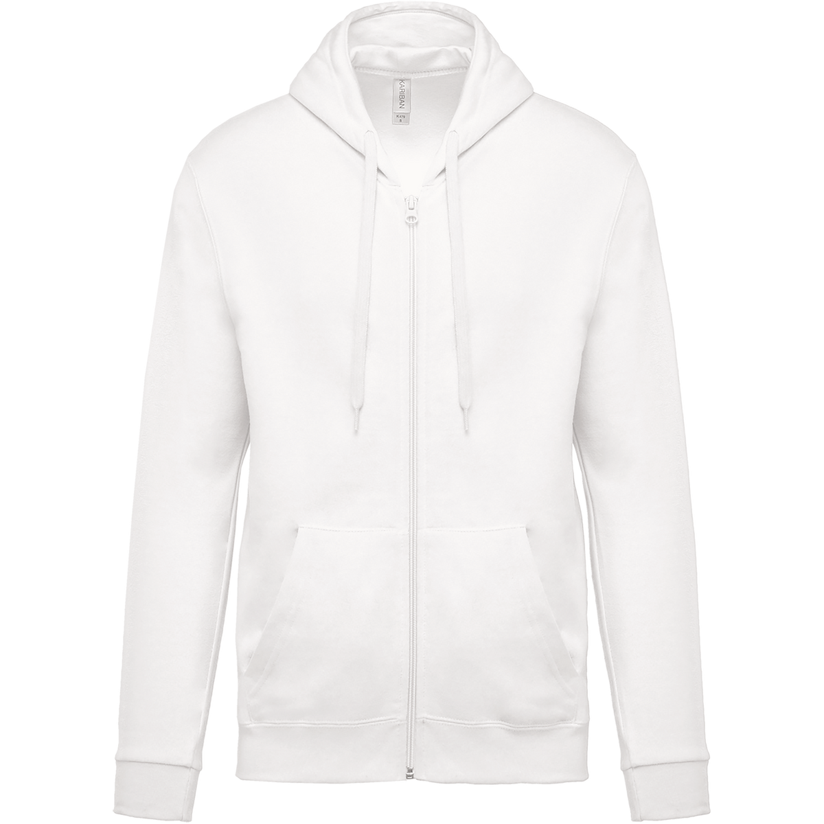 K479 - Sudadera capucha y cremallera unisex - White - frontal