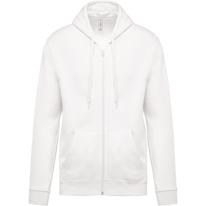 K479 - Sudadera capucha y cremallera unisex - White - frontal