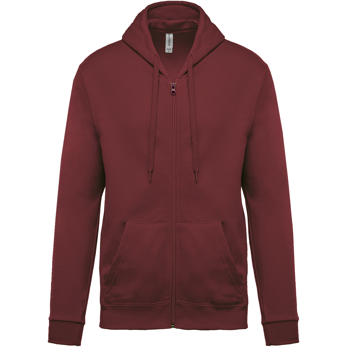 K479 - Sudadera capucha y cremallera unisex - Wine - frontal