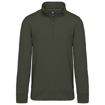 K487 - Sudadera 1/4 Cremallera - Dark Khaki - frontal