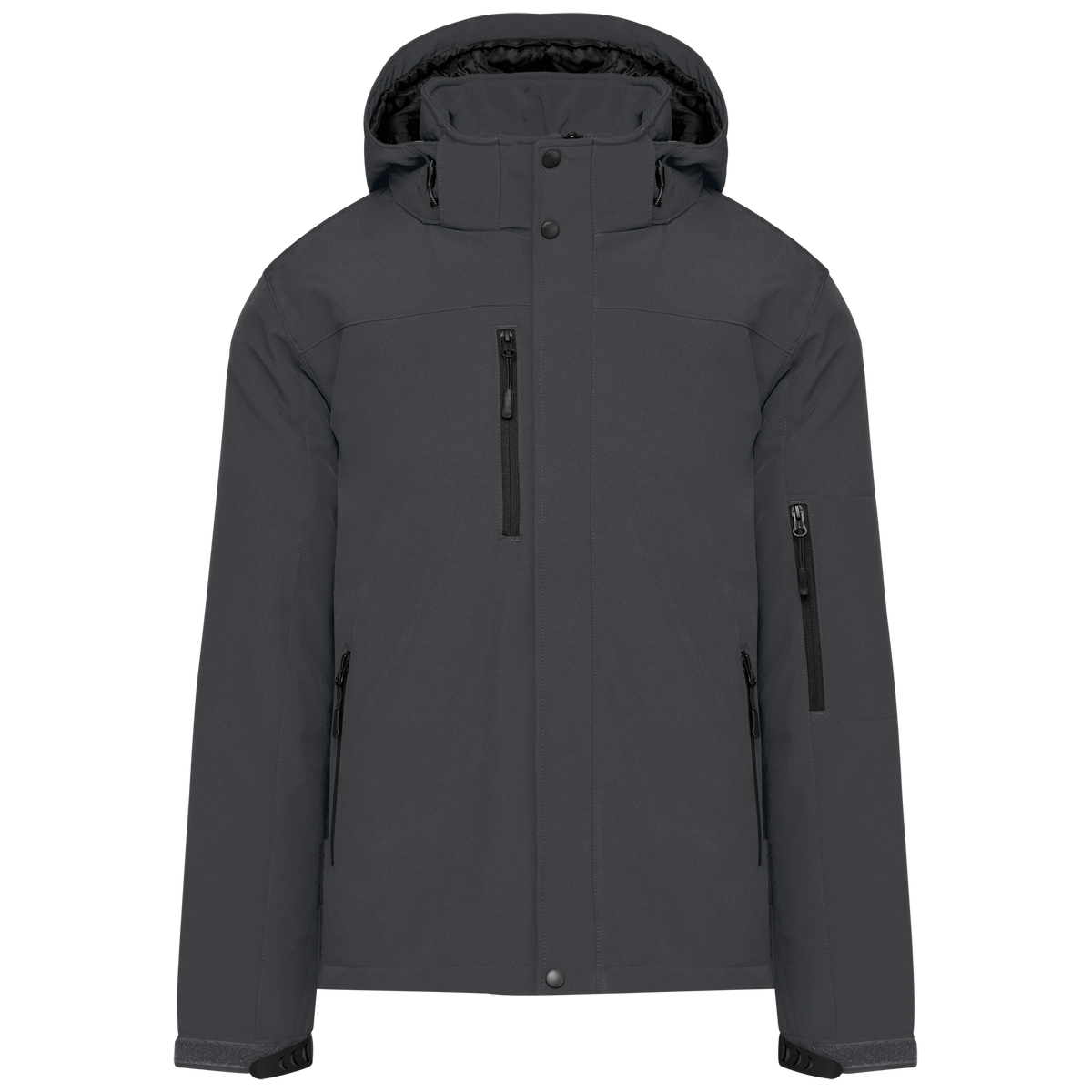 K650 - Parka softshell acolchada con capucha hombre - Titanium - frontal