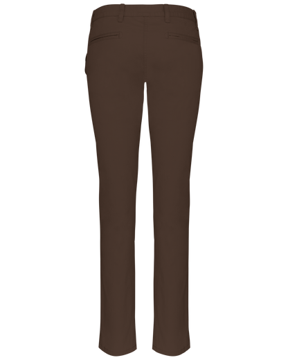 K741 - Pantalón chino mujer - Chocolate - trasera