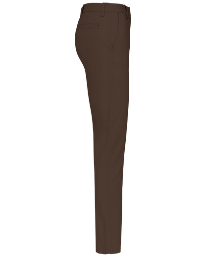 K741 - Pantalón chino mujer - Chocolate - lateral