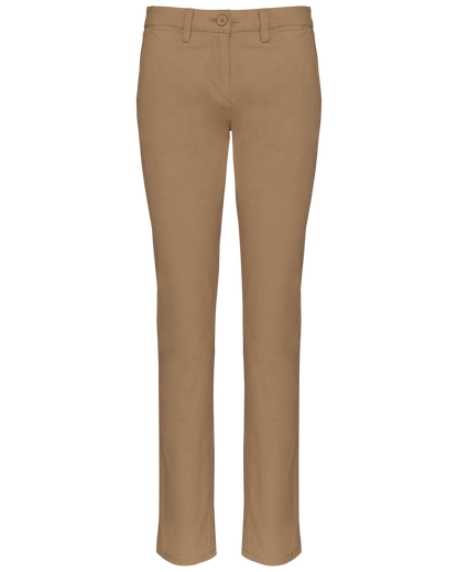 K741 - Pantalón chino mujer - Camel - frontal