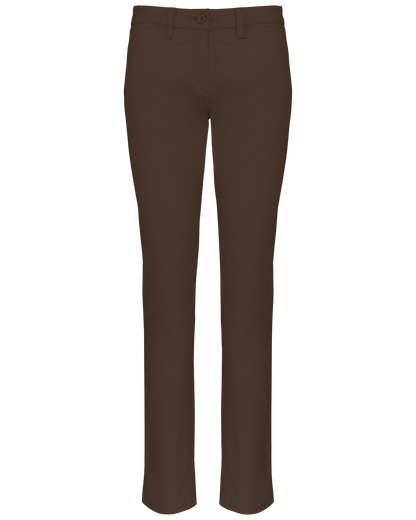 K741 - Pantalón chino mujer - Chocolate - frontal