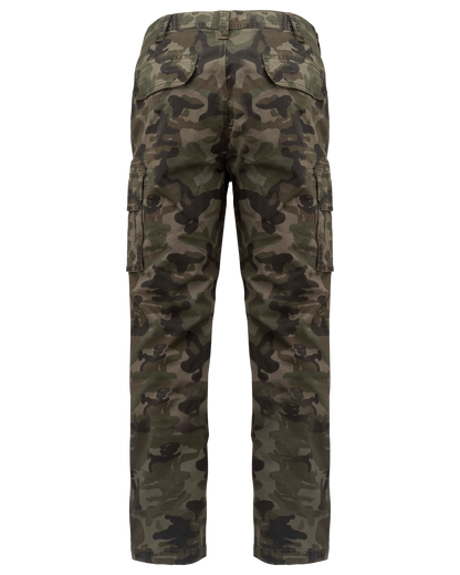 K744 - Pantalón multibolsillos hombre - Olive Camouflage - trasera