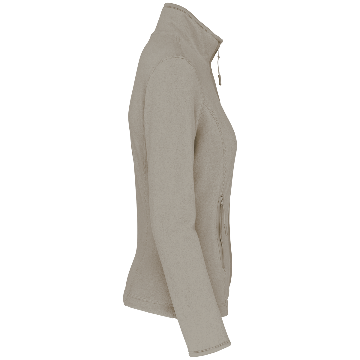 K907 - Chaqueta micropolar con cremallera mujer - Beige - lateral