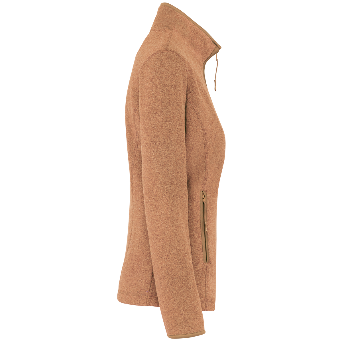 K907 - Chaqueta micropolar con cremallera mujer - Camel Heather - lateral