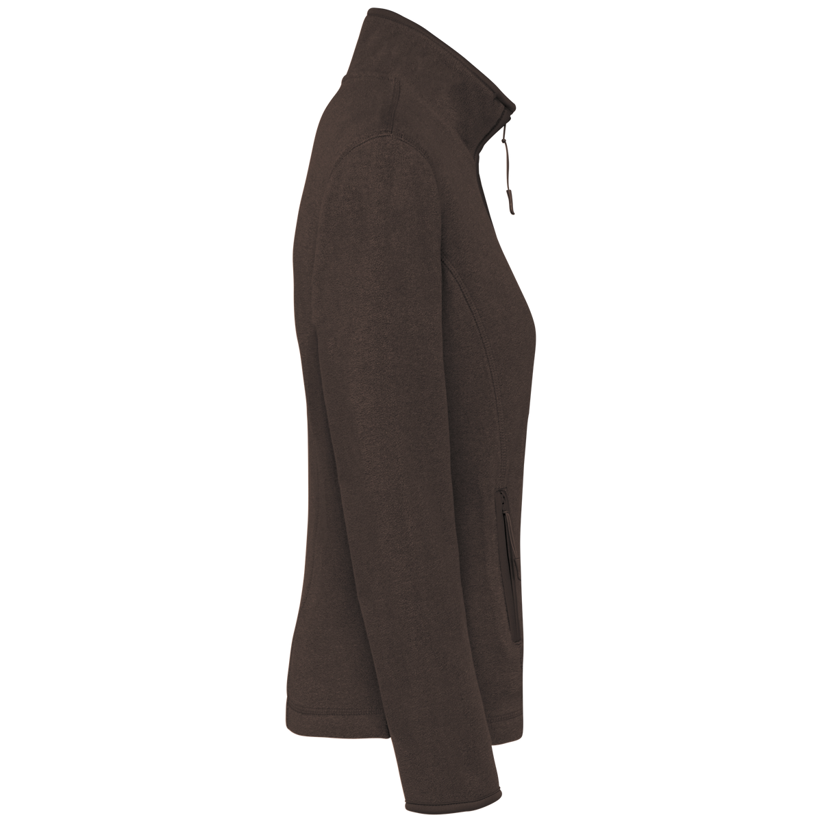 K907 - Chaqueta micropolar con cremallera mujer - Chocolate - lateral