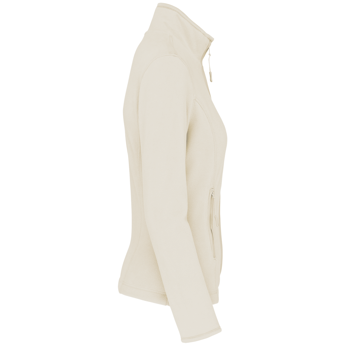 K907 - Chaqueta micropolar con cremallera mujer - Natural - lateral