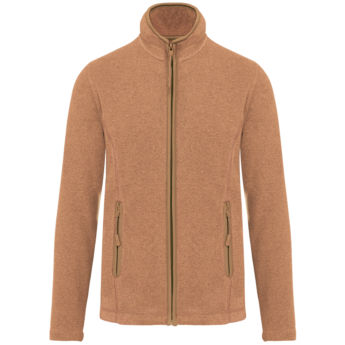 K907 - Chaqueta micropolar con cremallera mujer - Camel Heather - frontal