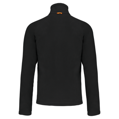 K917 - Chaqueta micropolar con cremallera y mangas raglán hombre - Black - trasera