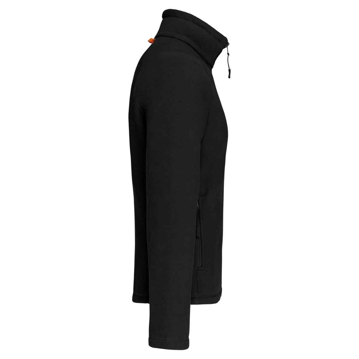 K917 - Chaqueta micropolar con cremallera y mangas raglán hombre - Black - lateral