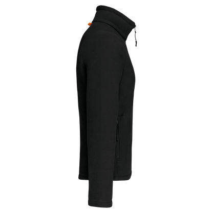 K917 - Chaqueta micropolar con cremallera y mangas raglán hombre - Black - lateral