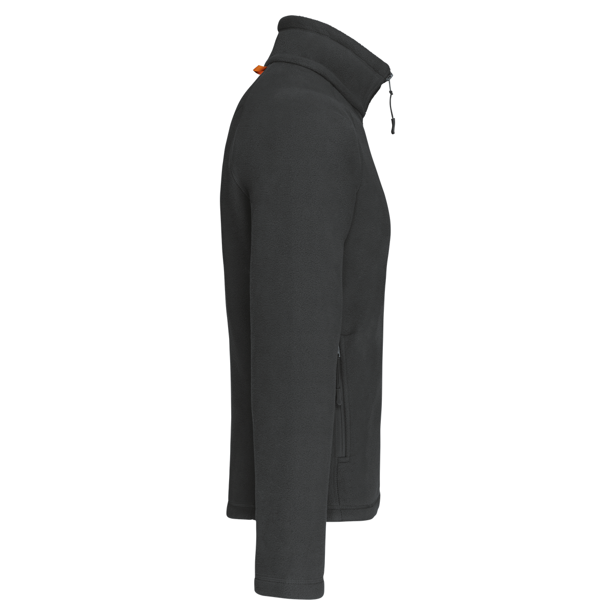 K917 - Chaqueta micropolar con cremallera y mangas raglán hombre - Dark Grey - lateral