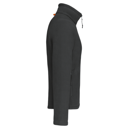 K917 - Chaqueta micropolar con cremallera y mangas raglán hombre - Dark Grey - lateral