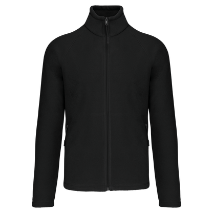 K917 - Chaqueta micropolar con cremallera y mangas raglán hombre - Black - frontal