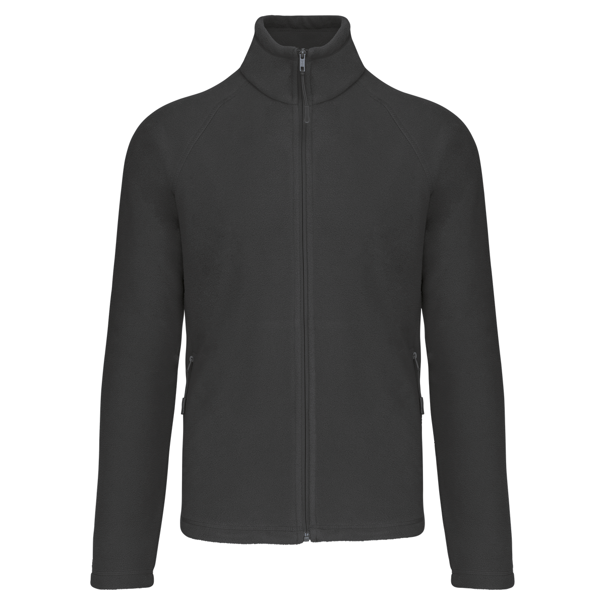 K917 - Chaqueta micropolar con cremallera y mangas raglán hombre - Dark Grey - frontal