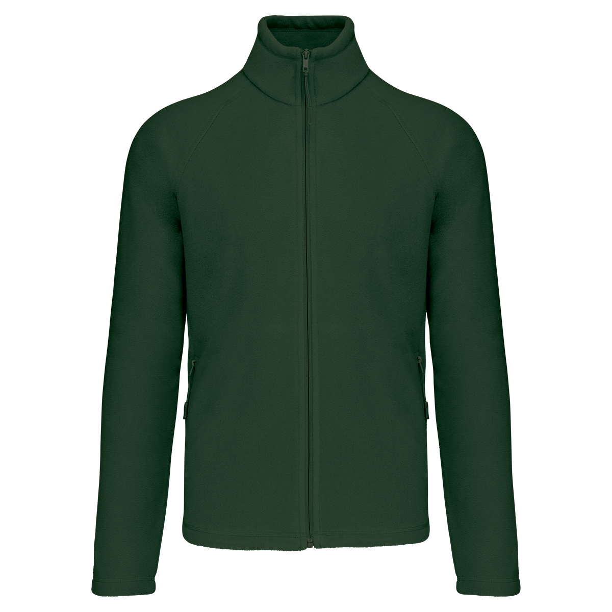 K917 - Chaqueta micropolar con cremallera y mangas raglán hombre - Forest Green - frontal