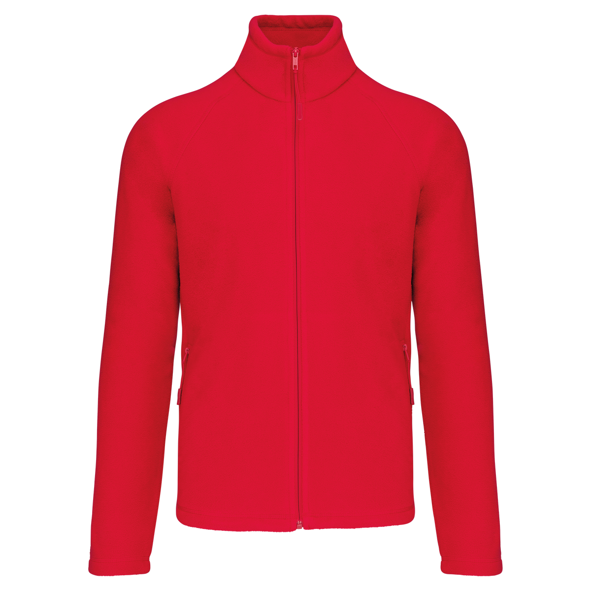 K917 - Chaqueta micropolar con cremallera y mangas raglán hombre - Red - frontal