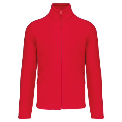 K917 - Chaqueta micropolar con cremallera y mangas raglán hombre - Red - frontal