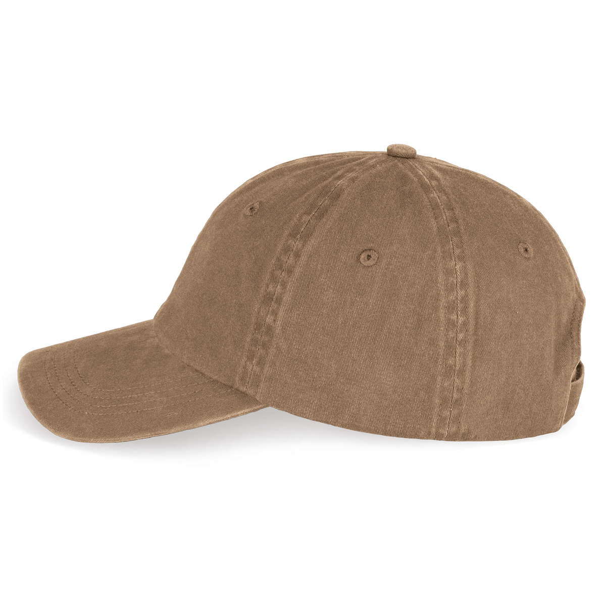 NS040 - Gorra ecorresponsable efecto lavado unisex - Washed Dark Camel - lateral