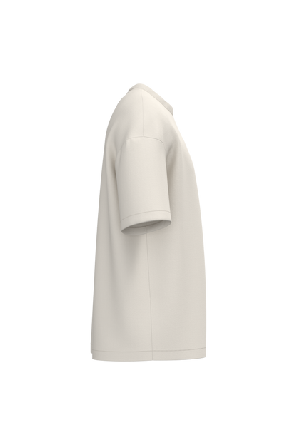 NS332 - Camiseta ecorresponsable oversize hombre - Ivory - lateral