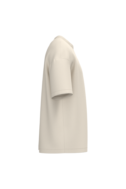 NS332 - Camiseta ecorresponsable oversize hombre - Raw Natural - lateral