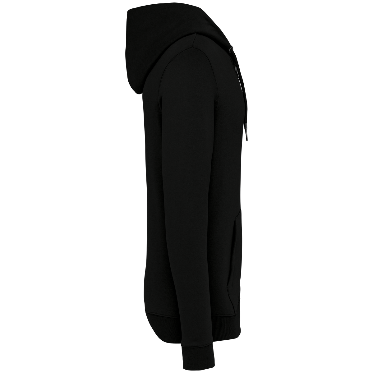 NS402 - Sudadera ecorresponsable con cremallera y capucha unisex - Black - lateral