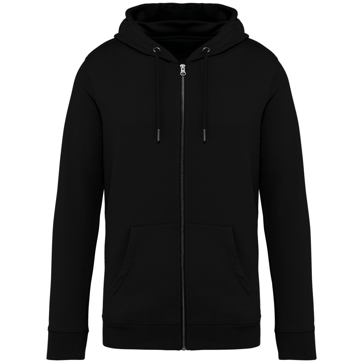 NS402 - Sudadera ecorresponsable con cremallera y capucha unisex - Black - frontal
