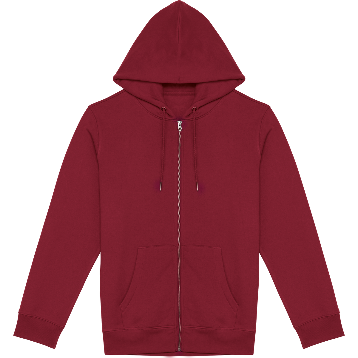 NS402 - Sudadera ecorresponsable con cremallera y capucha unisex - Hibiscus Red - frontal