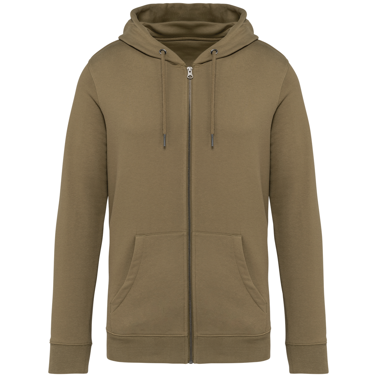 NS402 - Sudadera ecorresponsable con cremallera y capucha unisex - Light Olive Green - frontal
