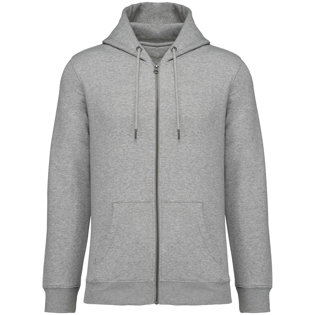 NS402 - Sudadera ecorresponsable con cremallera y capucha unisex - Moon Grey Heather - frontal