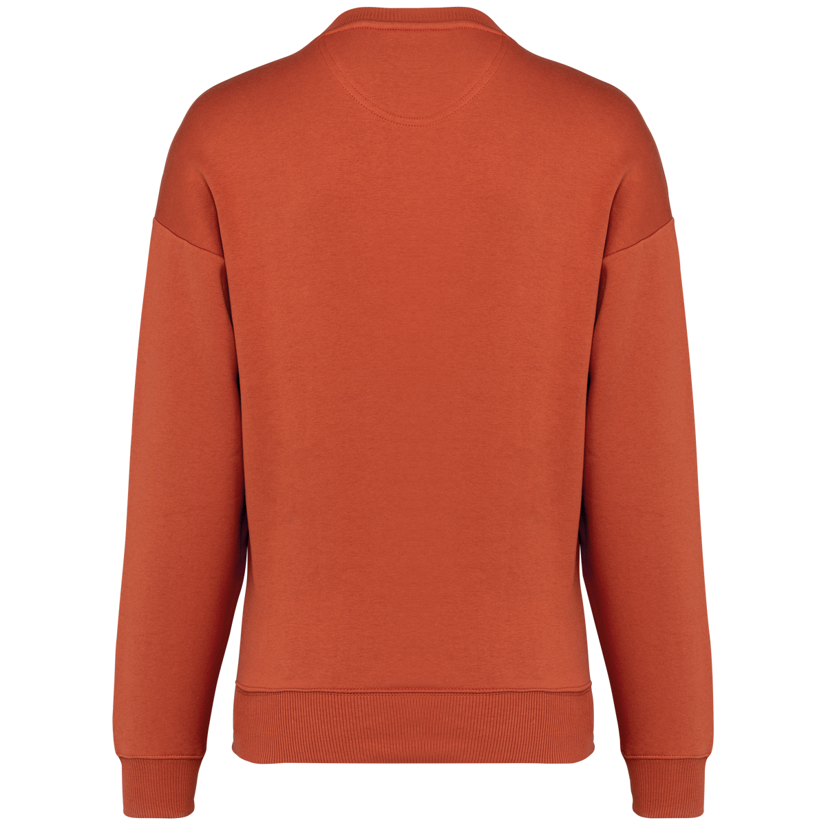 NS407 - Sudadera ecorresponsable cuello redondo oversize unisex - Burnt Brick - trasera